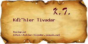 Köhler Tivadar névjegykártya